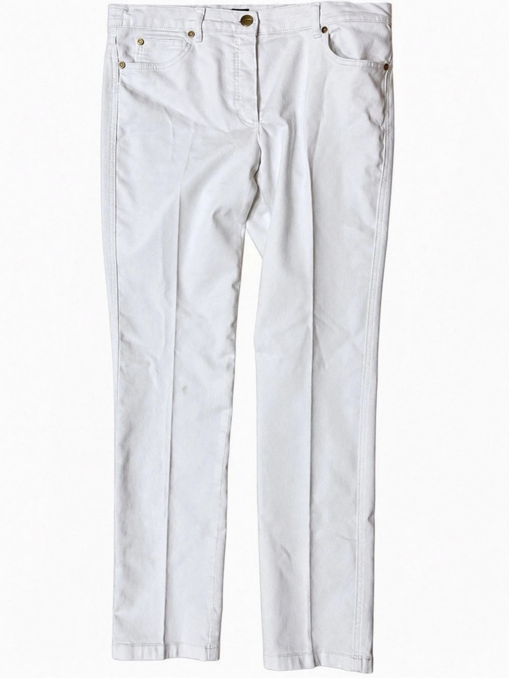 Escada Straight Leg Jeans in White Waist 40